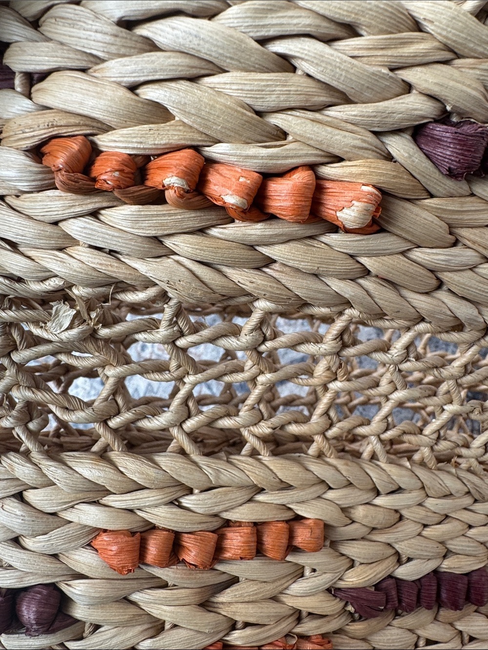 Boho Woven Straw Tote Bag Beach Market Raffia Style Carryall Size S/M - Picture 12 of 14